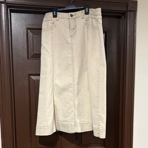 Christopher & Banks Cream A-Line Skirt